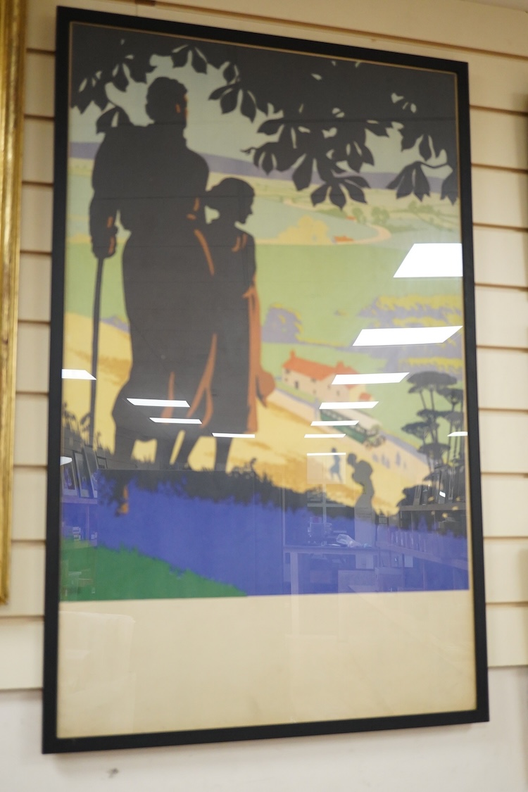 A mid 20th century Greenline travel poster designed by Frances Halstead, 99 x 61cm